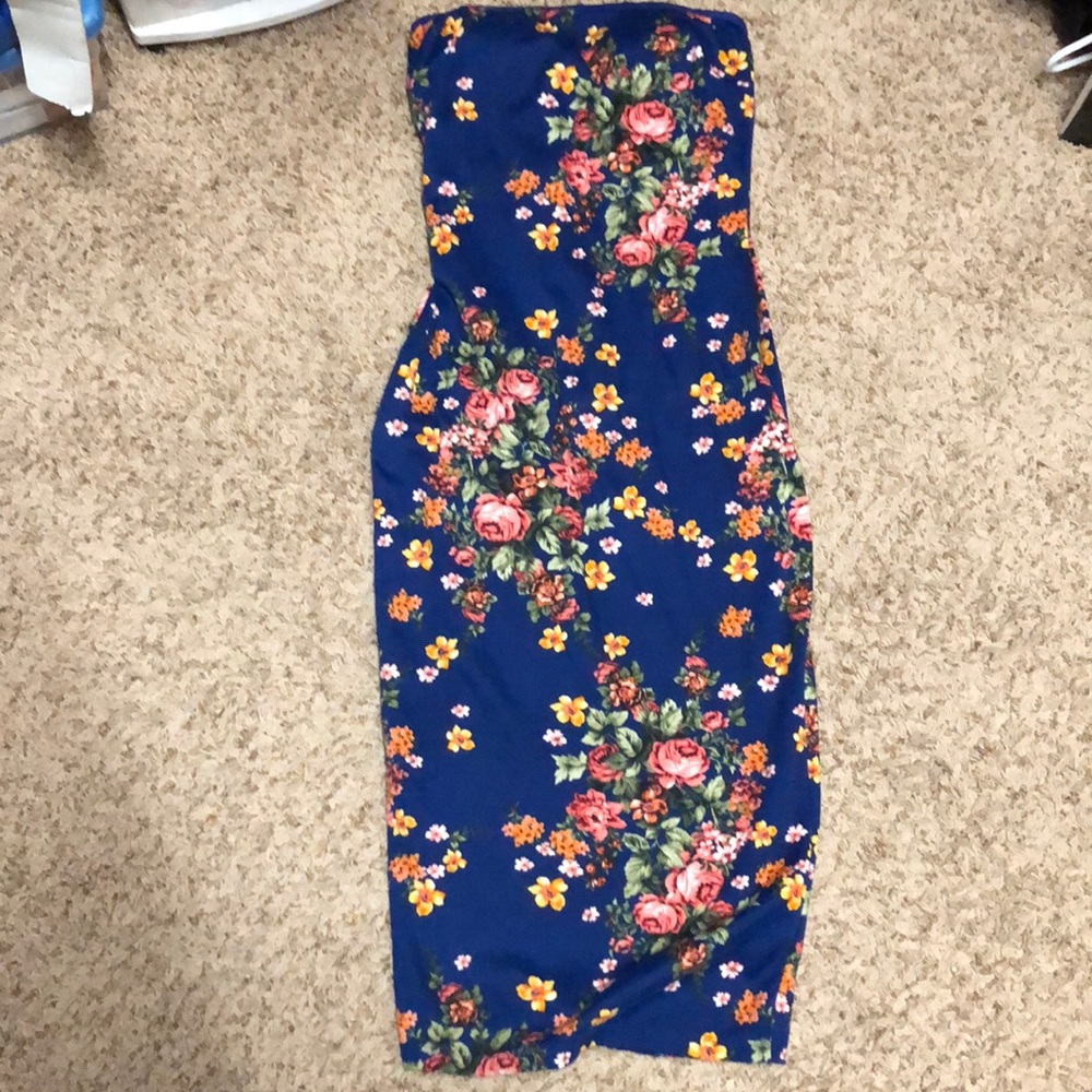 Blue floral dress
